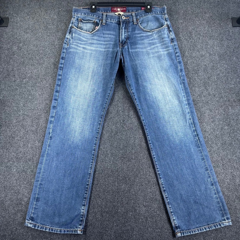 Lucky Brand Jeans Mens 34x32 Blue 221 Original Straight Leg Denim Pants
